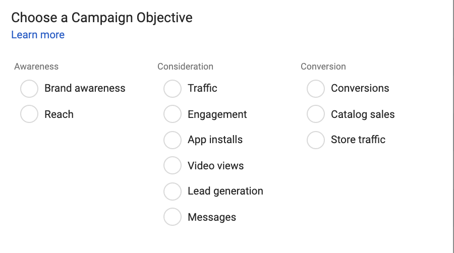 facebook campaign objective
