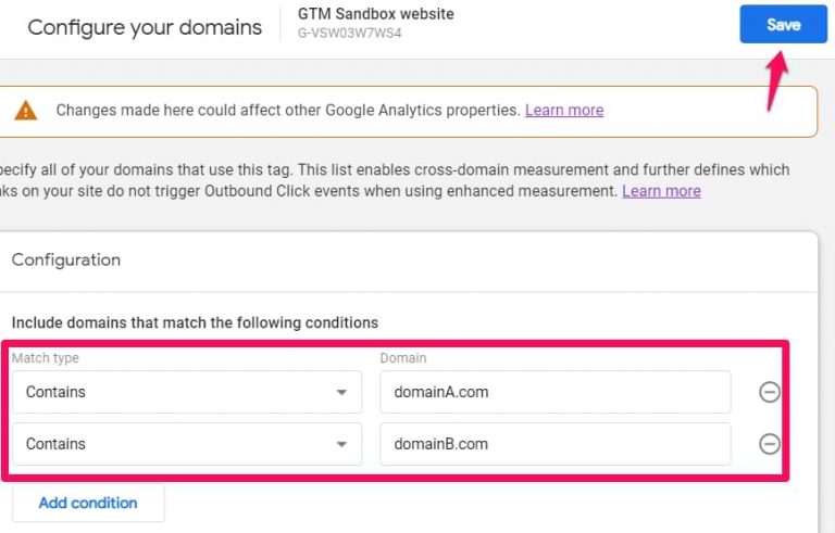 how to set up cross-domain tracking google analytics finish