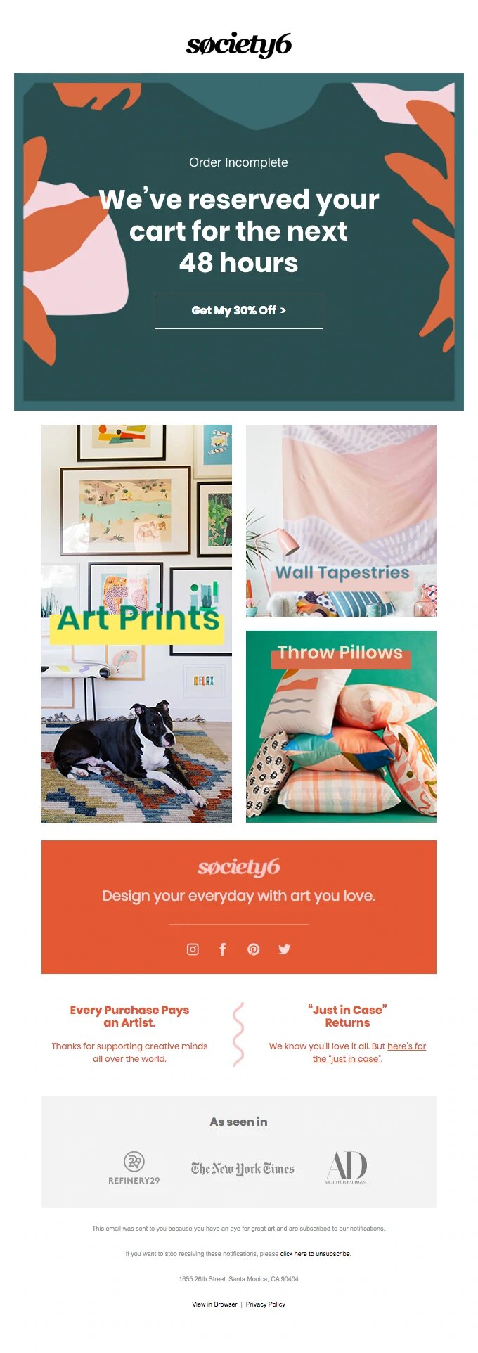 example email from society6