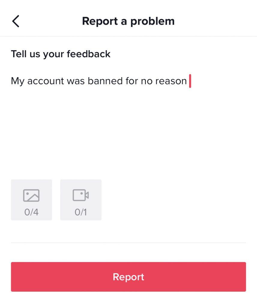 banned tiktok account support