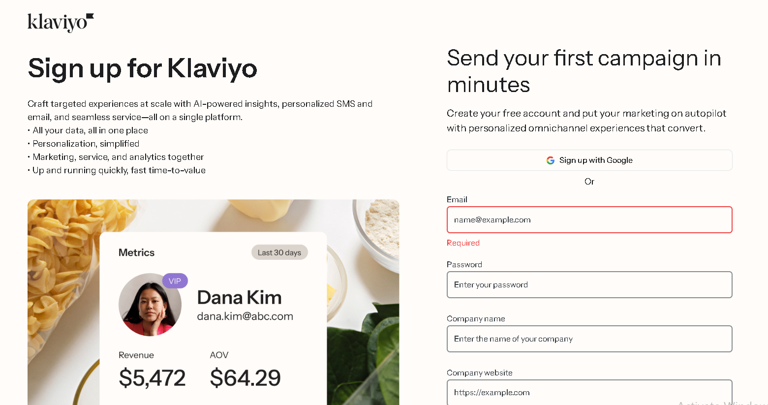 Klaviyo Email Marketing Newsletter